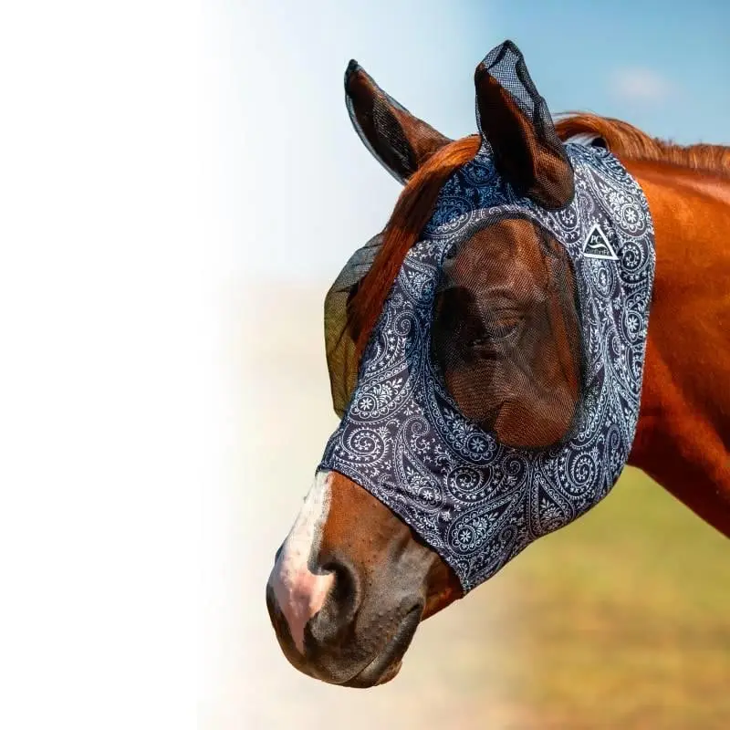 Professional's Choice Comfort Fit Fly Mask 2026 Paisley/Black, Cob = Vollblut Expressversand
