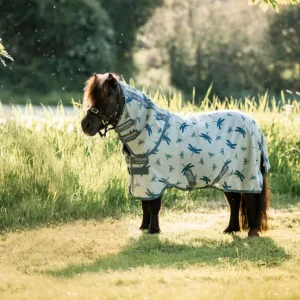 Must-Have Horseware Amigo Bug Rug Plus Petite Dragonfly Print/Silver, Blue & Sage, 55 cm