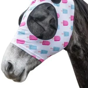 Preis Gesenkt HKM Fliegenschutzmaske -Ice Cream- weiß/pink, Vollblut