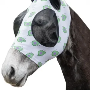 Beliebt HKM Fliegenschutzmaske -Avocado- weiß/lila, Vollblut