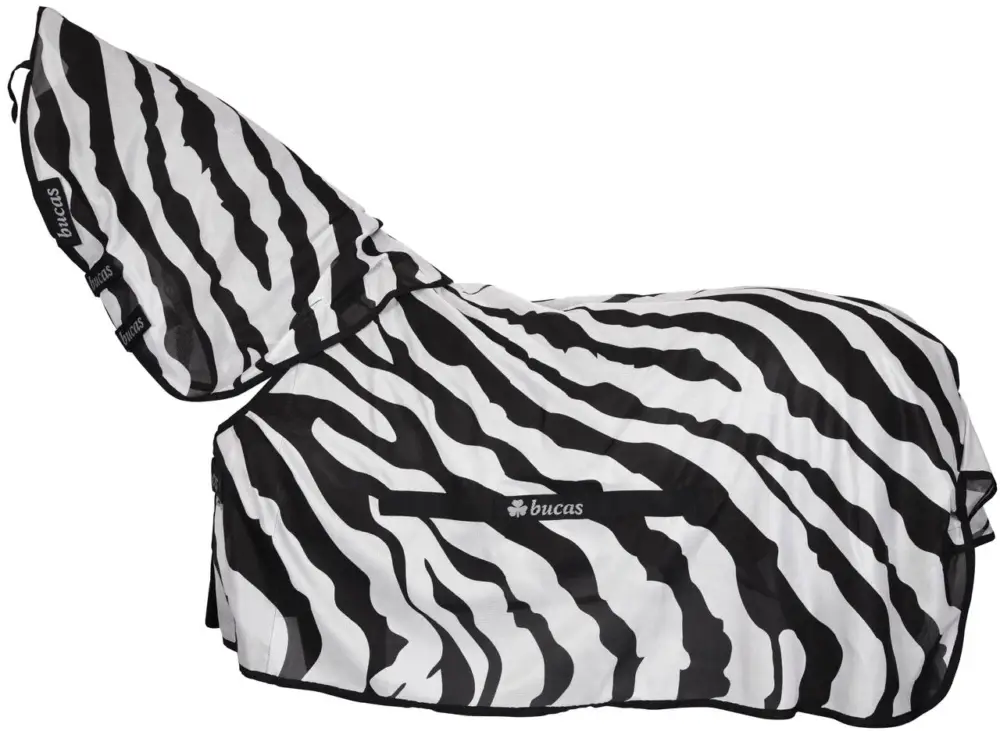 Letzte Chance Bucas Buzz-Off Zebra Full Neck schwarz/weiß, 125 cm