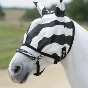 Bucas Buzz-Off Zebra Fliegenmaske schwarz/weiß, 125/S Zertifiziert