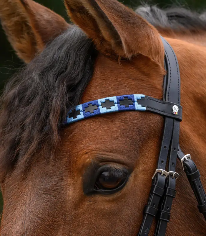 Finale Aktion Waldhausen X-Line Stirnband Polo, schwarz blau/hellblau, VB