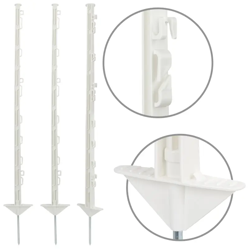 20x VOSS.farming Kunststoffpfähle, 105cm, 10 Ösen, weiss Jetzt Kaufen