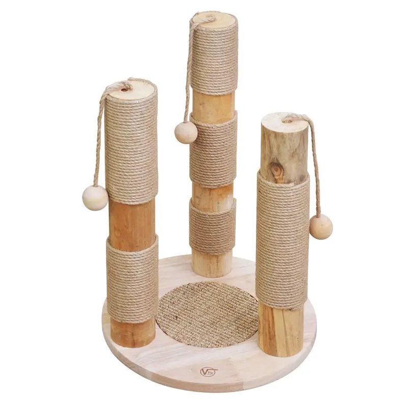 Günstig VOSS.pet Echtholz Kratzbaum "Kaiser" - Premium Kratzsäule Massivholz Kiefer, 57cm