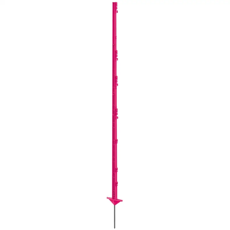 20x VOSS.farming "style" Weidezaunpfähle, 156 cm, Doppeltritt, pink Geprüft