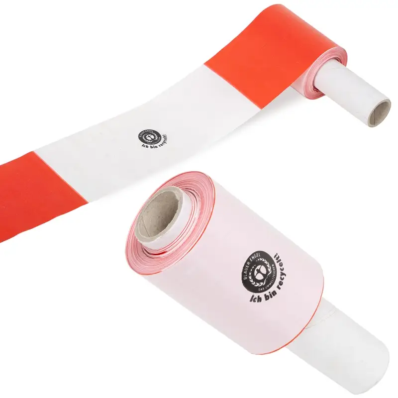 Echt 50 m Absperrband, Signalband, Flatterband rot/weiß