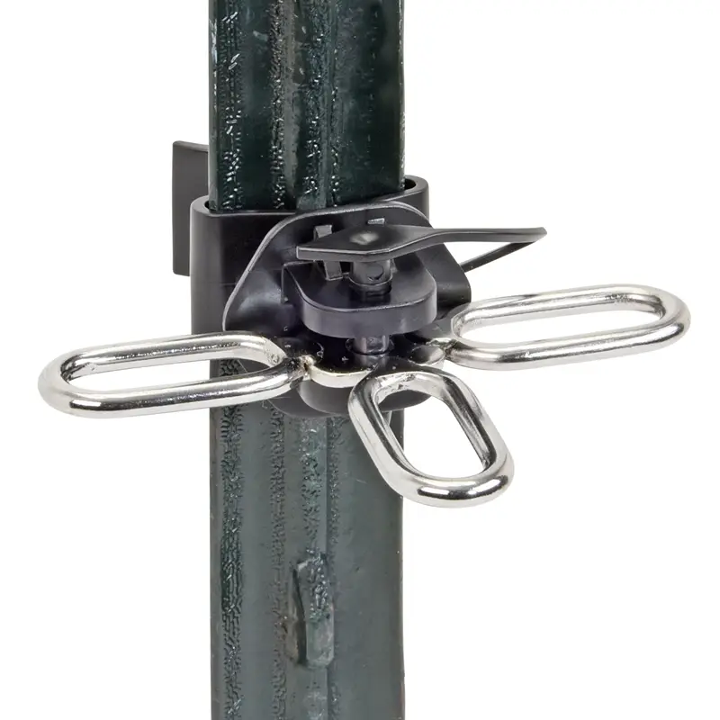 2x VOSS.farming T-Post-Torisolator mit Edelstahl-Einhängelasche (3-fach) Sonderaktion