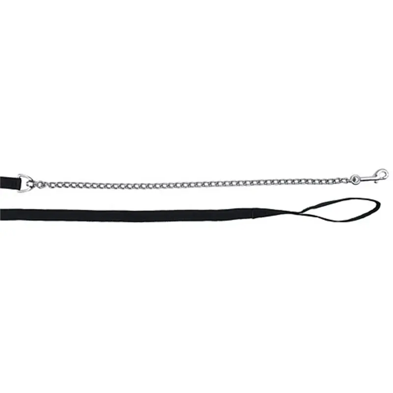 Bestpreis Führleine mit Kette, schwarz, 250 cm