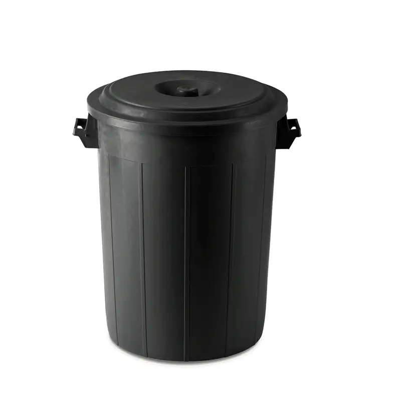 Allzwecktonne, Tonne mit Deckel, Aufbewahrungstonne schwarz, 70 Liter Beliebt