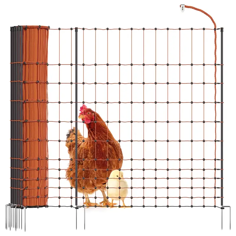 VOSS.farming classic+ 50m Premium Hühnerzaun, Geflügelzaun/-netz, 112cm, 20 Pfähle, 2 Spitzen Begrenztes Angebot