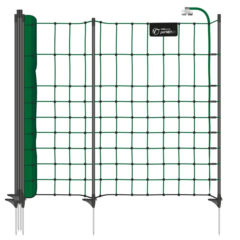 Rabatt VOSS.pet petNET+ 10 m Hundezaun, Welpenzaun, Kaninchenzaun, 65 cm, 9 Premium-Pfähle, 1 Spitze, grün