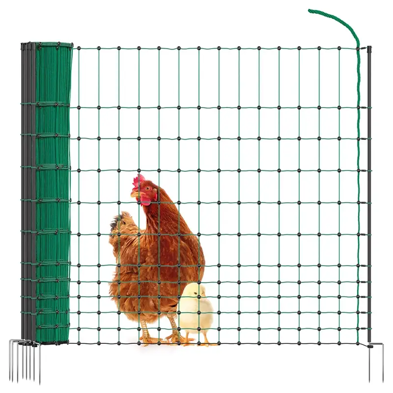 Super-Preis VOSS.farming classic 25m Hühnerzaun, Geflügelzaun/-netz, 112cm, 9 Pfähle, 2 Spitzen, ohne Strom