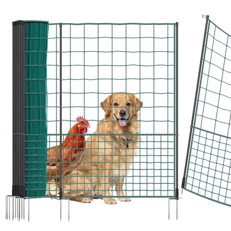 Preiswert VOSS.farming 50m Hühnernetz mit Durchgang, 125cm, 21 Pfähle, 2 Spitzen, grün, ohne Strom