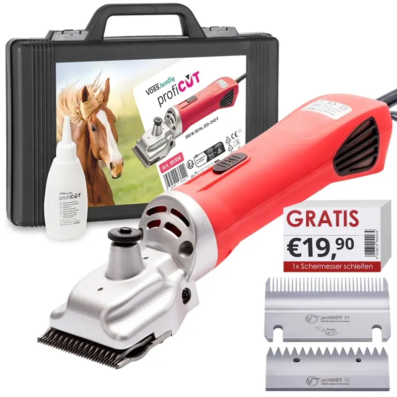 Nur Heute VOSS.farming profiCUT Pferde Schermaschine (rot)