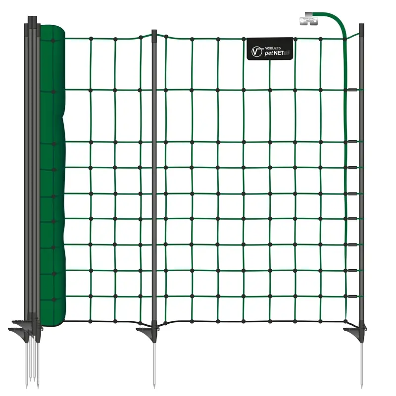 VOSS.pet petNET 12m Hundezaun, Welpenzaun, Kaninchenzaun, 65cm, 9 Pfähle, 1 Spitze, grün Direktkauf