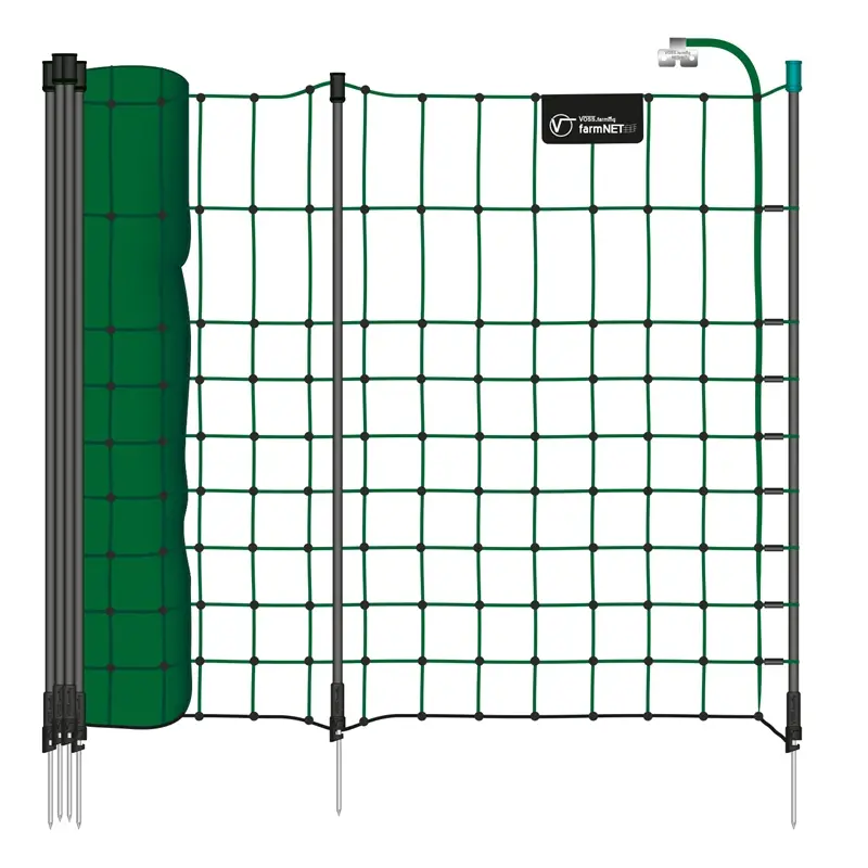 Angebot VOSS.farming farmNET+ 50m Kleintiernetz, Kaninchenzaun, 65cm, 20 Pfähle, 1 Spitze, grün