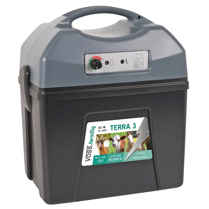 Echt VOSS.farming "TERRA 3" Multifunktions-Weidezaungerät - für 9V, 12V und 230V Betrieb