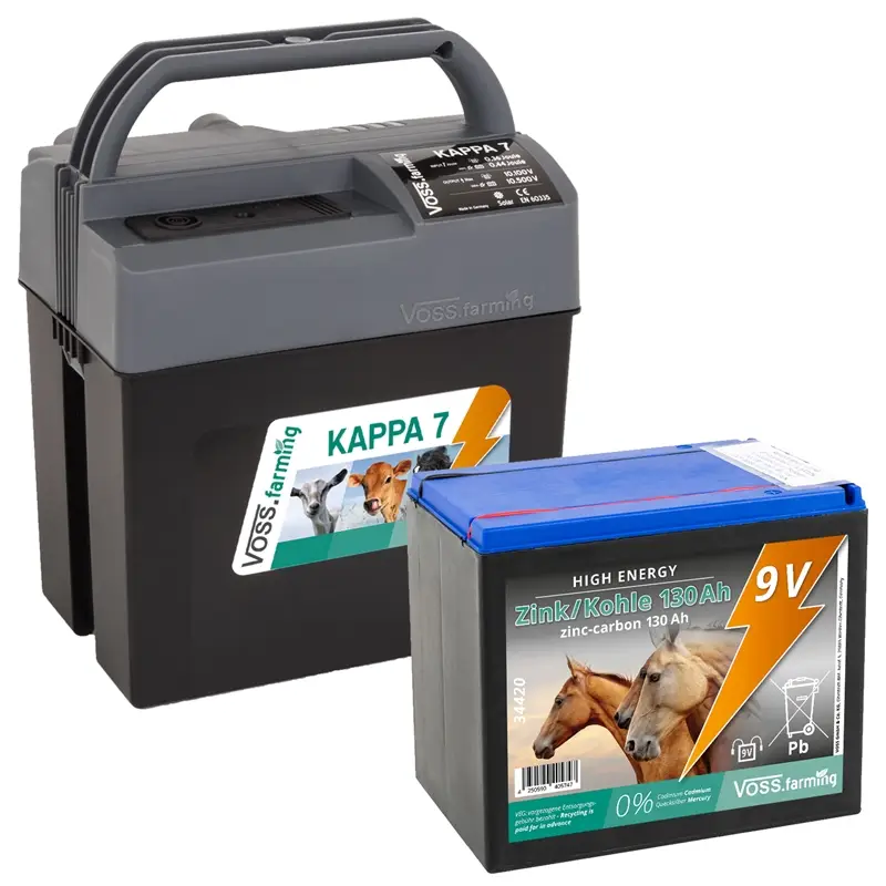 VOSS.farming "KAPPA 7" starkes Allround-Weidezaungerät 9V, 12V, 230V + High Energy Batterie 130Ah Neue Ware