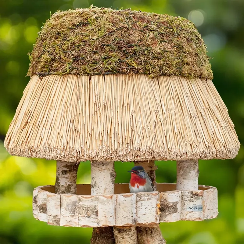 Begrenztes Angebot VOSS.garden Vogelhaus "Pellworm", mit Reetdach, oval, 45 x 60cm