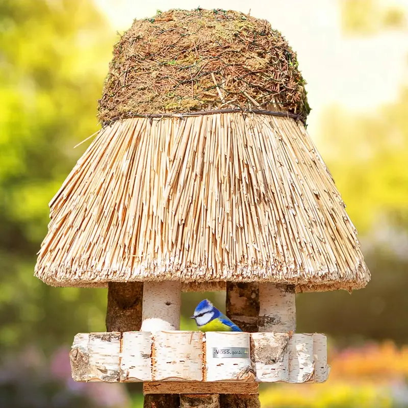VOSS.garden Vogelhaus "Amrum" Reetdach - rundes Vogelfutterhaus, Ø 50cm Highlight