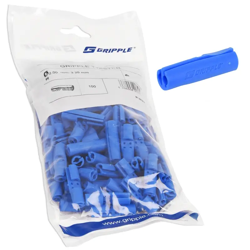 100x Gripple Drahtschutz "Twister Blue", Sicherheitshülse für Draht-Enden, Ø 1-3mm Versand Am Gleichen Tag