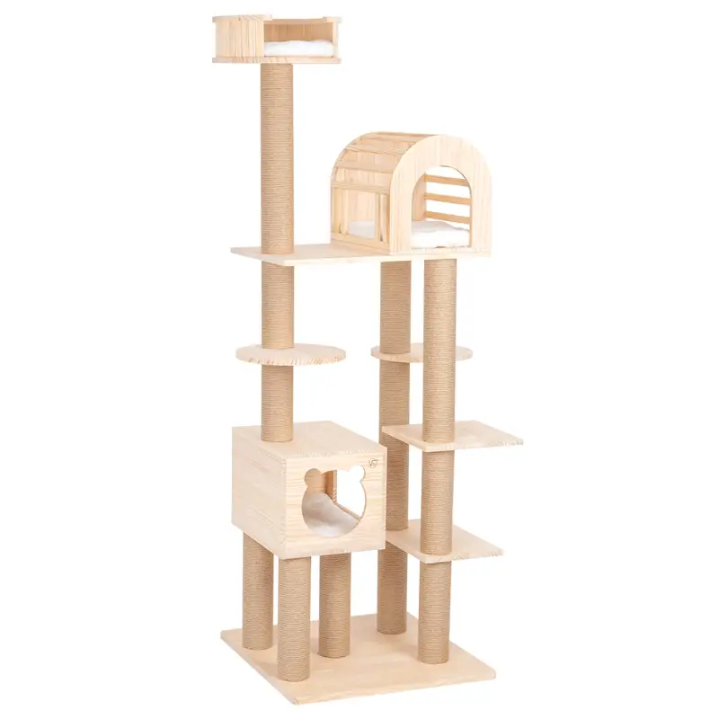 Heißes Angebot VOSS.pet Kratzbaum "Theo" - Premium Massivholz Katzenkratzbaum