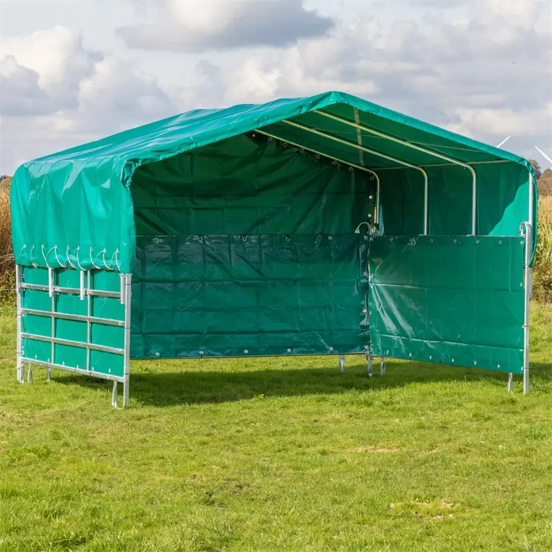 VOSS.farming Weidezelt, 4,0m x 3,6m, Panelzelt, inkl. 3x Seitenplane Sichere Zahlung