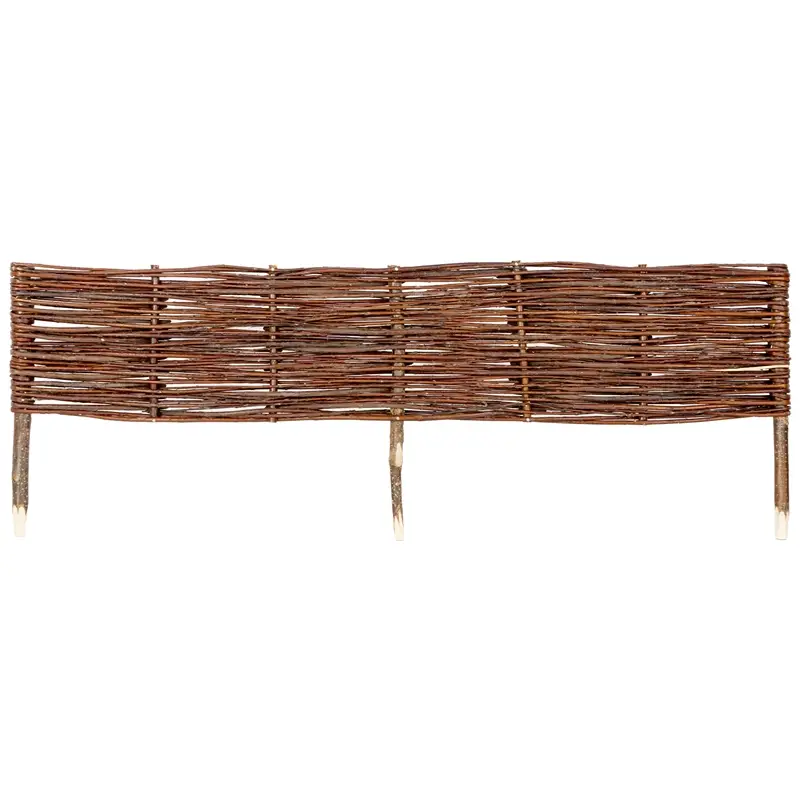 Markenware Beeteinfassung aus Weide 100 x 20cm, Steckzaun, Beetumrandung, Beetbegrenzung