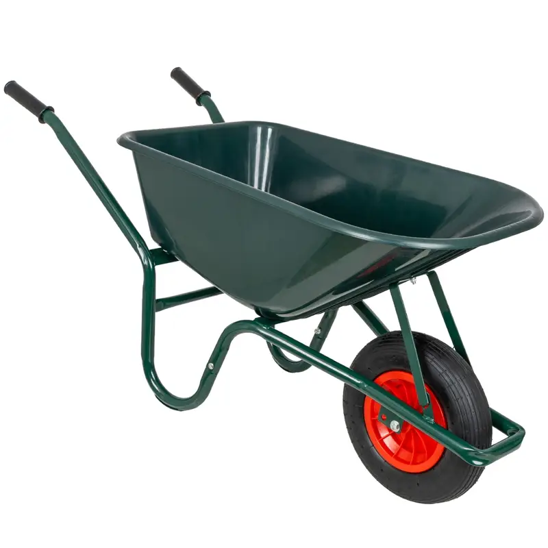 VOSS.farming Schubkarre - 100 Liter, 250kg Tragkraft, Kunststoffwanne, Luftreifen Preisknaller