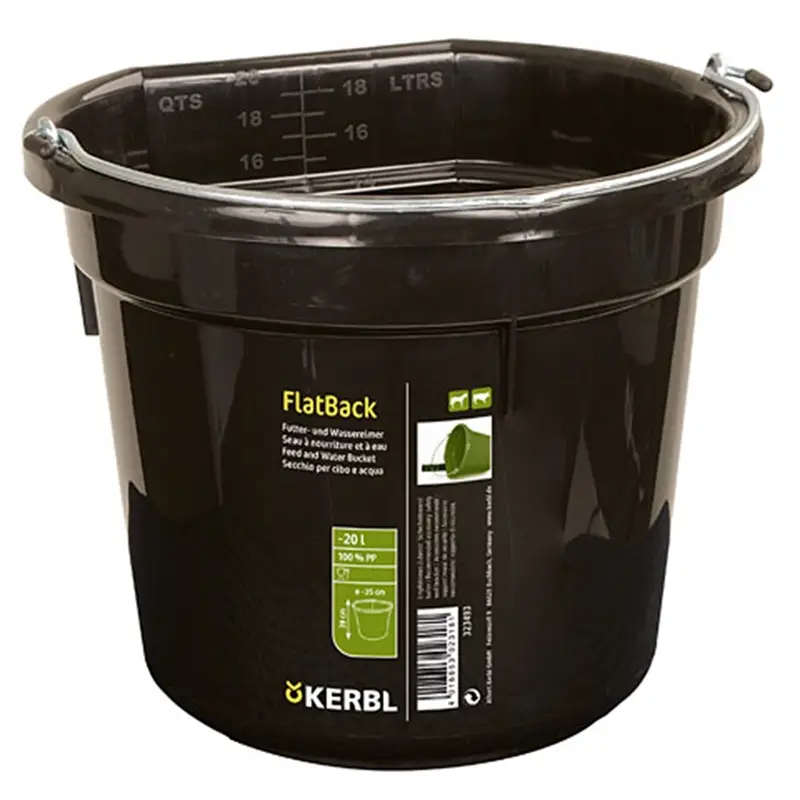 Highlight Futtereimer und Wassereimer "FlatBack", Eimer mit Henkel, 20 Liter, schwarz