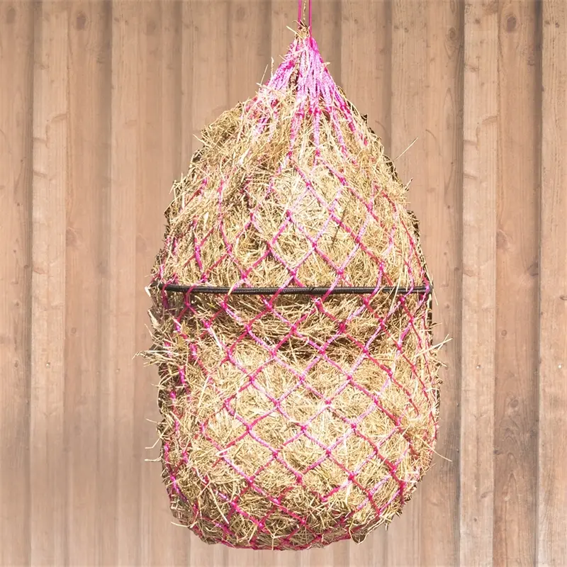 Neu Im Sortiment Heunetz "easy fill", Einfüllöffnung mit Ring, Maschenweite 5x5cm, fuchsia