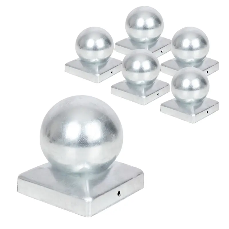 5x VOSS.garden Pfostenkappe 70 x 70mm mit Kugel, verzinkte Schutzkappe, inkl. Schrauben Abverkauf