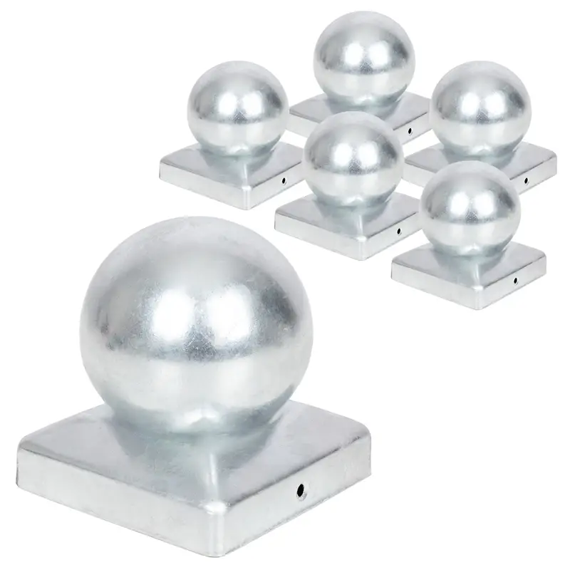 5x VOSS.garden Pfostenkappe 90 x 90mm mit Kugel, verzinkte Schutzkappe, inkl. Schrauben Sonderangebot
