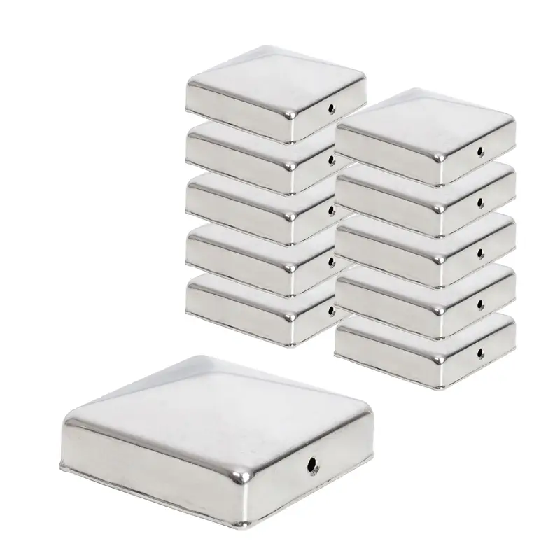 Expressversand 10x VOSS.garden Pfostenkappe 70 x 70mm, Edelstahl Schutzkappe für Holzpfähle, inkl. Schrauben