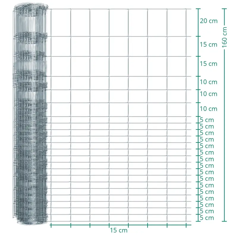 50m VOSS.farming Classic Wildzaun, Knotengeflecht, Höhe 160cm - 160/23/15, verzinkt Aktuell
