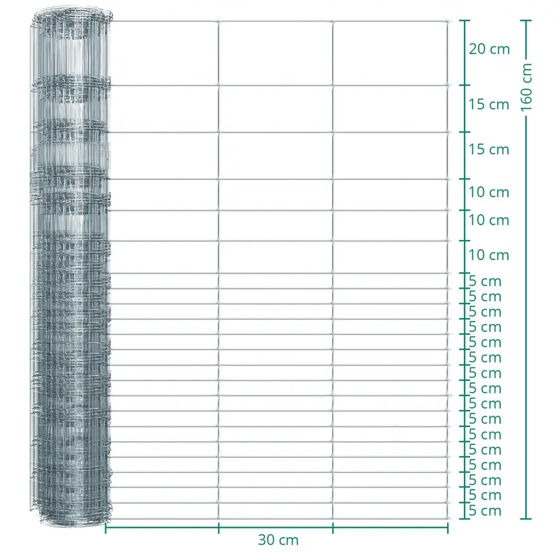 50m VOSS.farming Classic Wildzaun, Knotengeflecht, Höhe 160cm - 160/23/30, verzinkt Must-Have