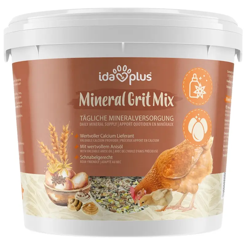 Preisreduziert IdaPlus® Mineral Grit Mix, Mineralstoffversorgung für Hühner und Geflügel, 5kg
