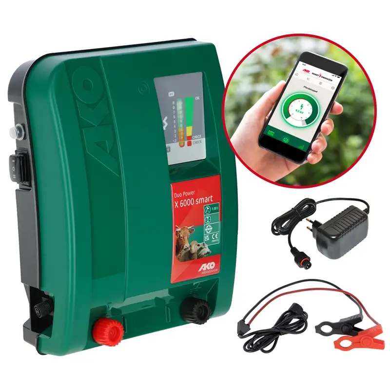 AKO Weidezaungerät Duo Power X 6000 smart - 12/230V, inkl. unbegrenzter LTE-Nutzung Expressversand