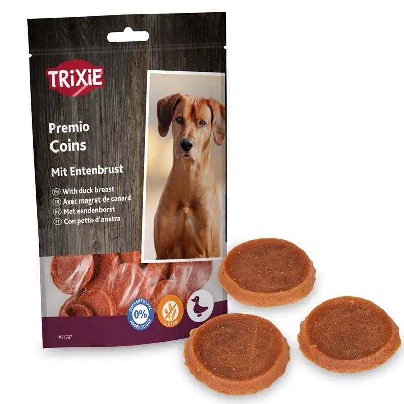 Beliebt Trixie PREMIO Duck Coins, Hundeleckerli mit Entenbrust, 80g