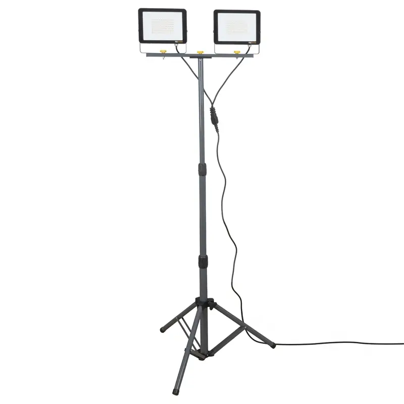 LED-Arbeitsleuchte mit Stativ 2x50 Watt - Baustrahler, 8000 Lumen, 3000K, IP65 Preiswert