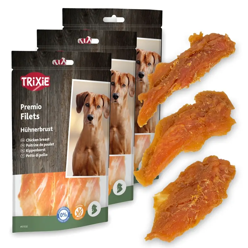 Billig 3x Trixie PREMIO Chicken Filets, Hundeleckerli mit Hühnerbrust, 1kg Megapack