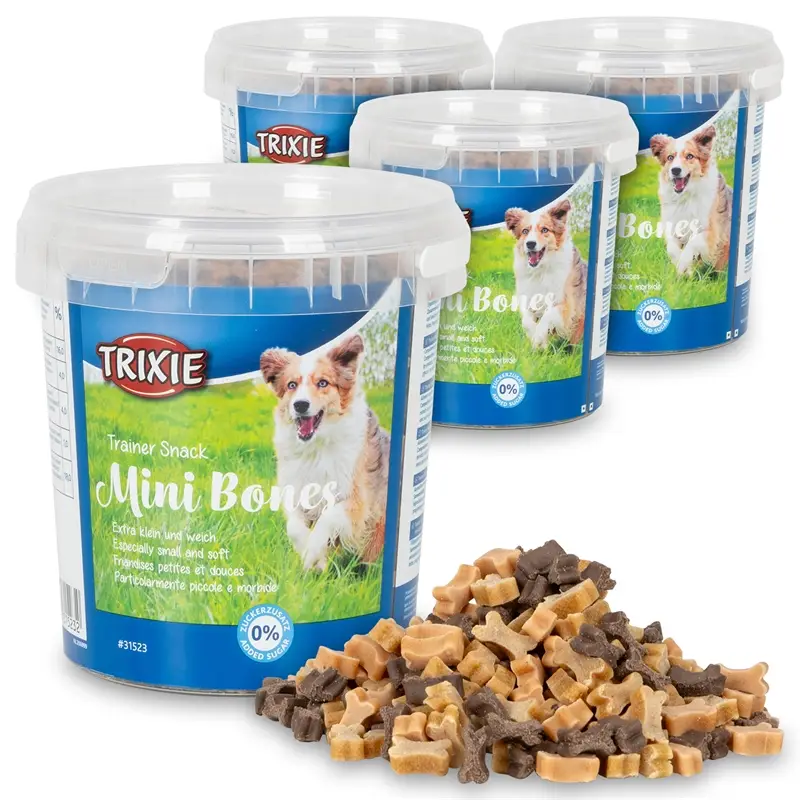 4x Trixie Trainer Snack Mini Bones für Hunde mit Rind, Lamm und Geflügel, 500g Must-Have