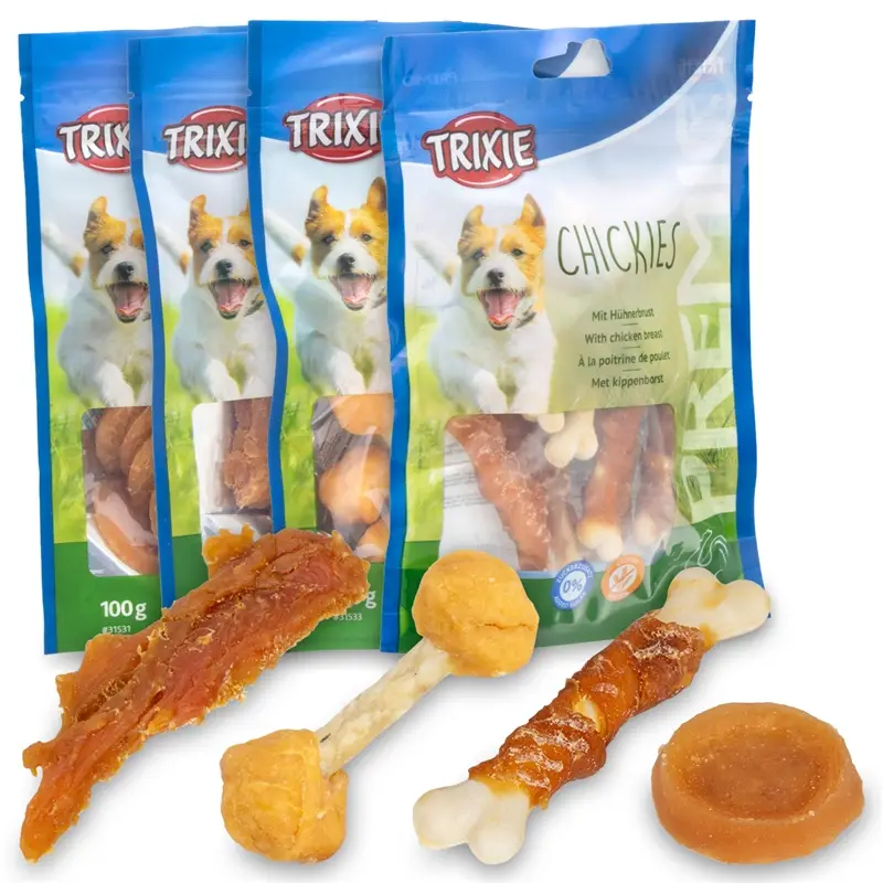 Billig Trixie PREMIO Chicken Set, Chicken Coins + Chicken Filets + Chicken Bites + Chickies