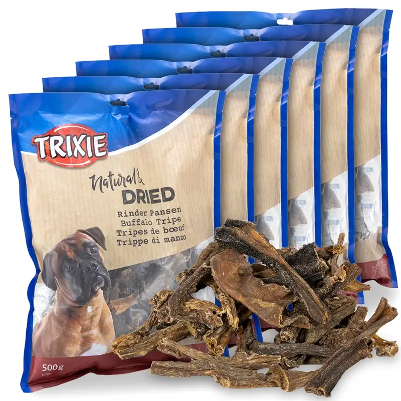 Neue Ware 6x Trixie Rinderpansen, getrocknet, 500g