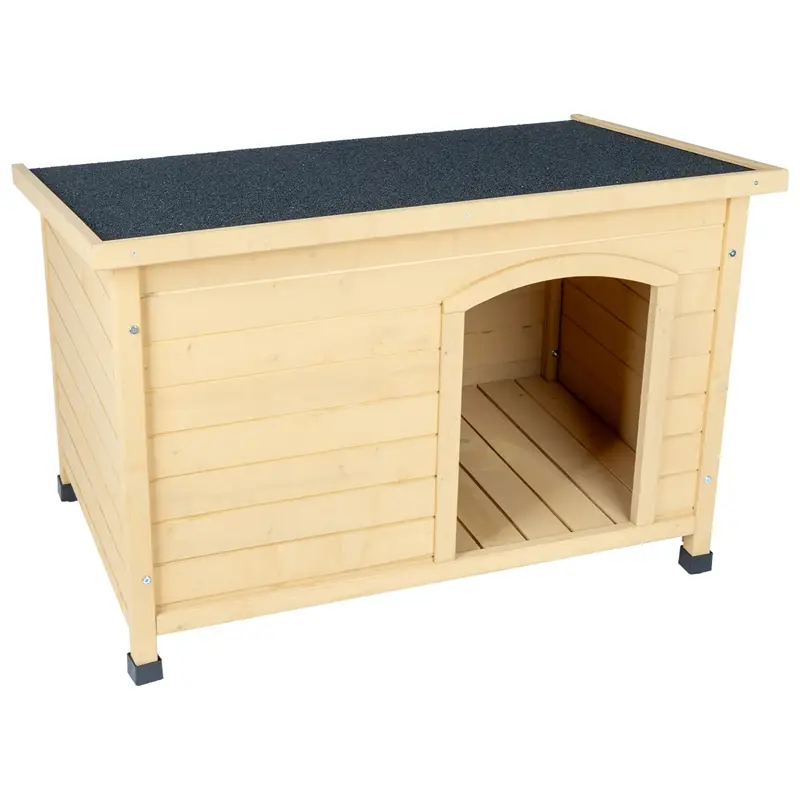 Markenware Hundehütte Mattes, Hundehaus aus Fichtenholz, lasiert, naturbraun, XXL