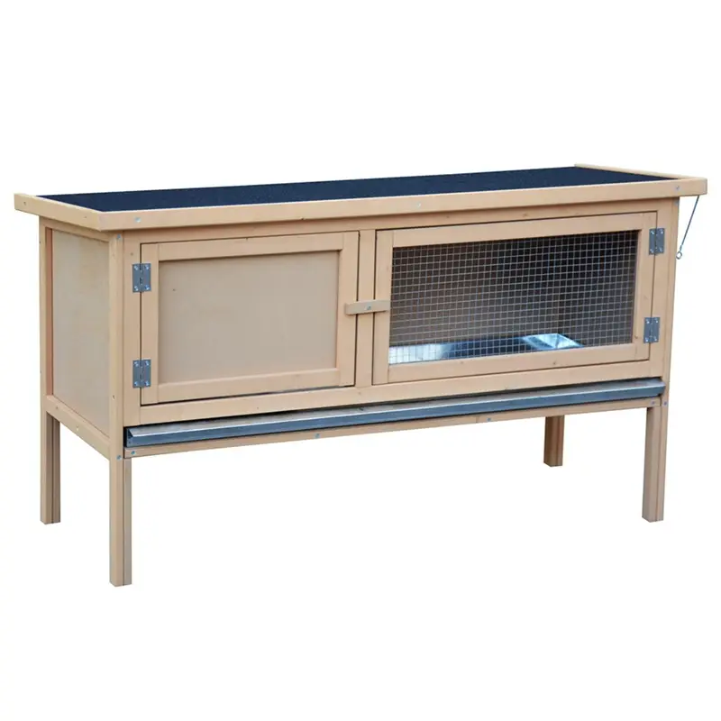 Kaninchenstall Sara, Hasenstall aus Fichtenholz, lasiert, naturbraun 116x45x66cm Saisonangebot