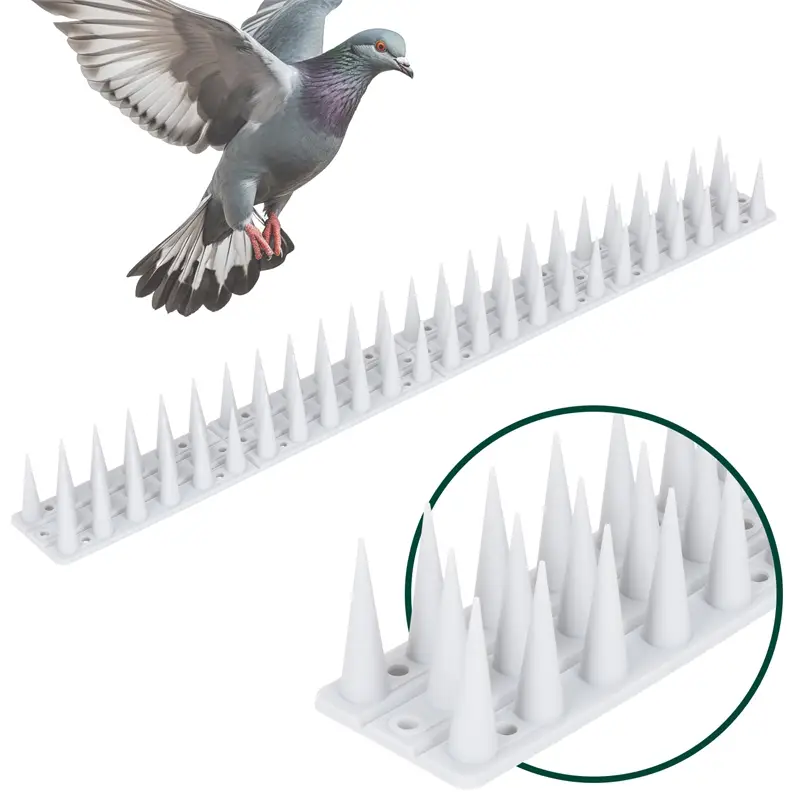 Preisreduziert 6x Vogelabwehr Kunststoff, lange Spitzen, 37mm, komplett Kunststoff, weiß, 270 cm