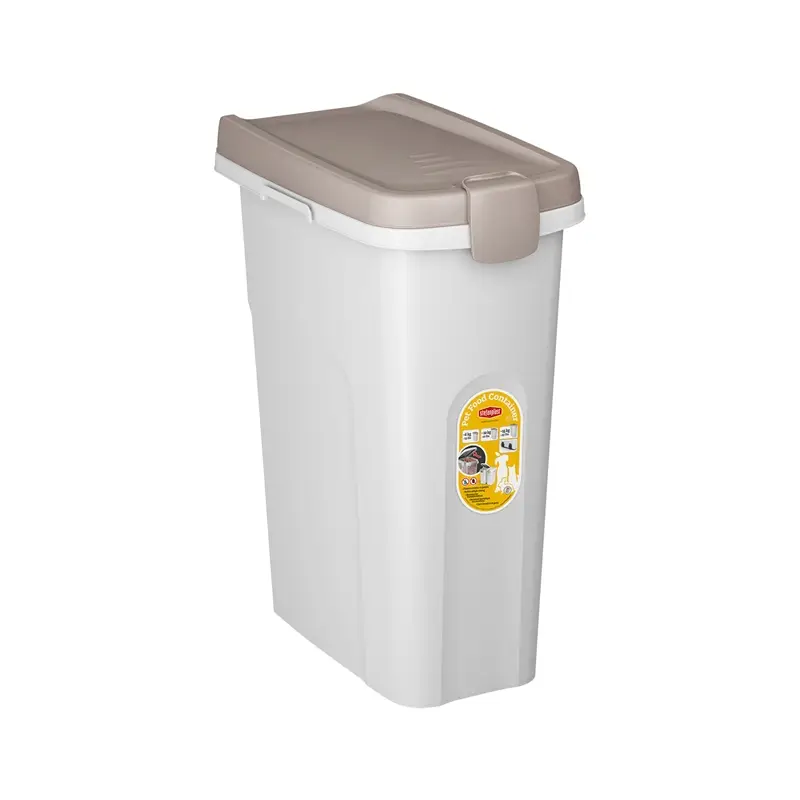 Mega-Angebot Futtercontainer aus Kunststoff, Futtertonne, braun/weiß, 15 Liter