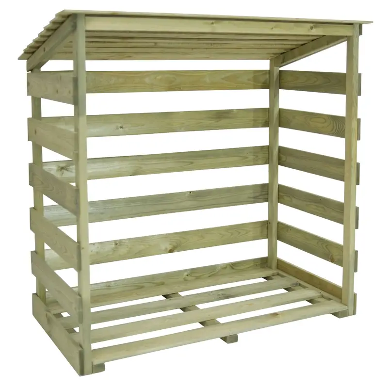Brennholzregal, Kaminholzregal, Holzunterstand, 119x64x118/103cm, grün Wochenendangebot
